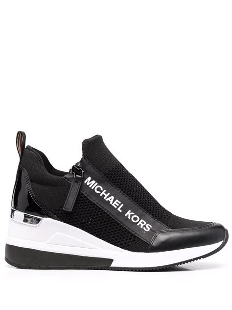 michael kors willis wedge trainer|michael kors stretch knit trainer.